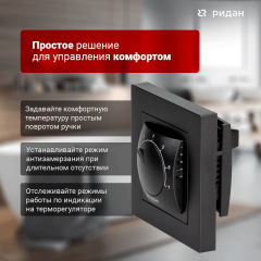 Ридан - 21RT0102R - Терморегулятор Ридан Twist черный